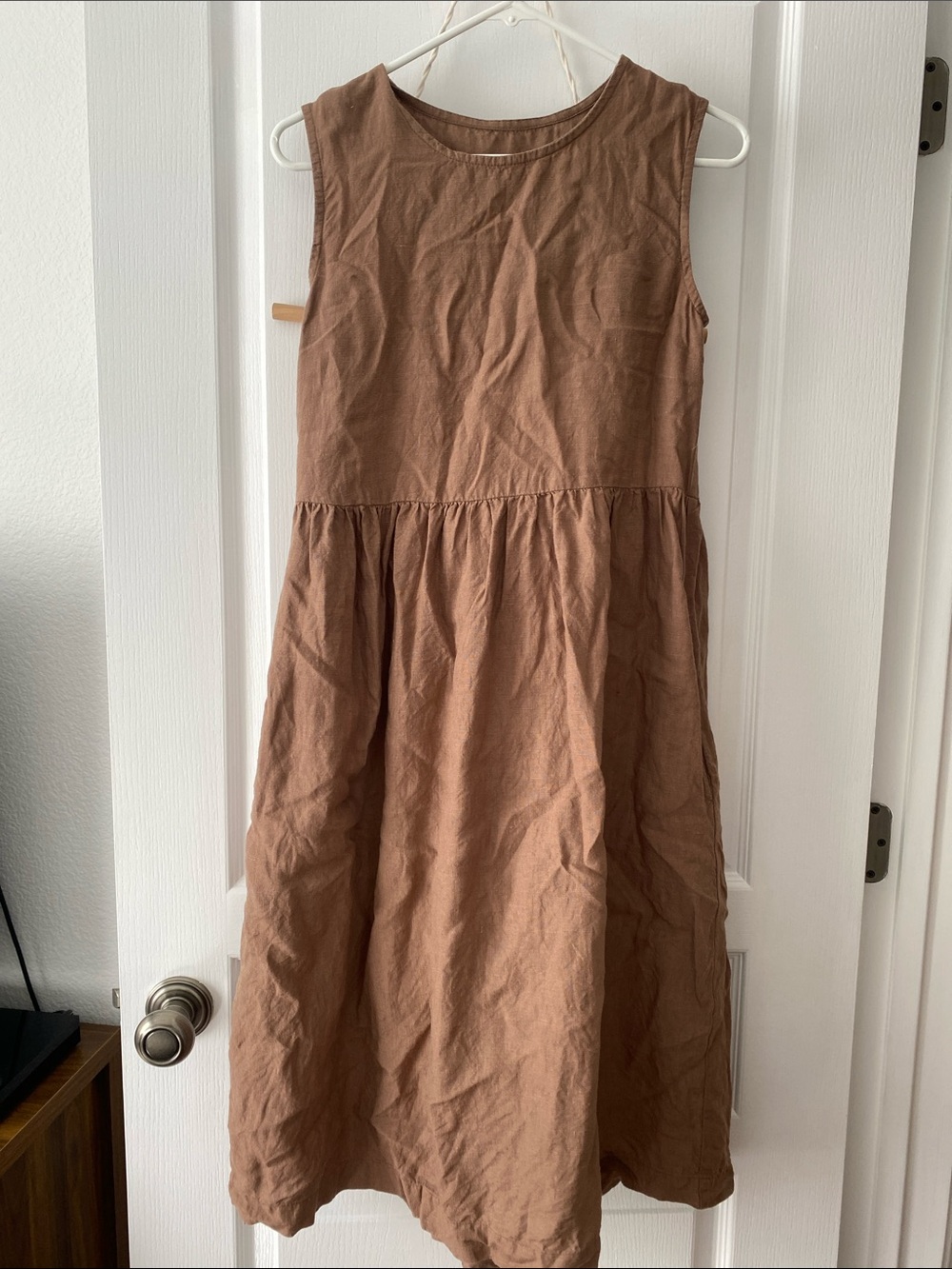 LinenbyMN brown sleeveless dress